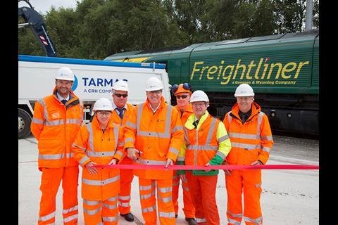 Tarmac has opened a rail depot at Freightliner's Garston site near Liverpool.